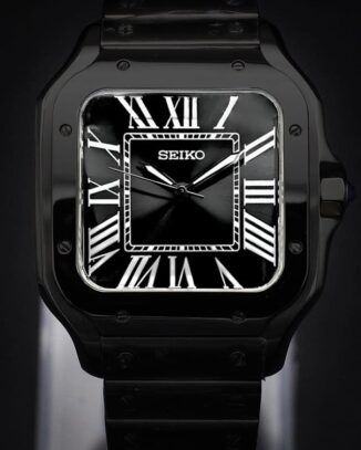 black seiko santos mod black dial